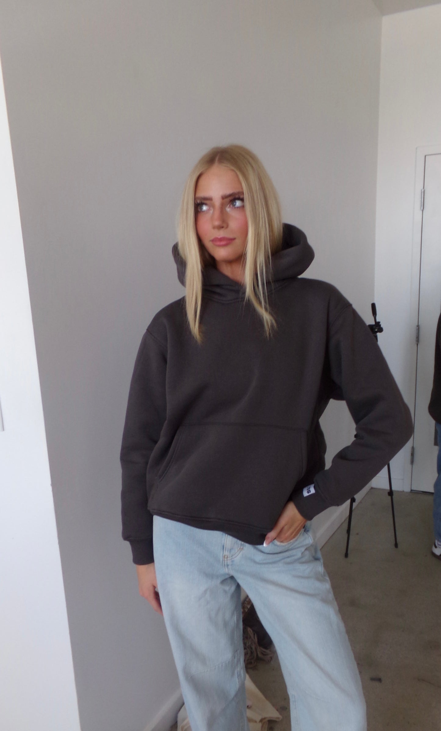 CHARCOAL BLANKET LINED HOODIE