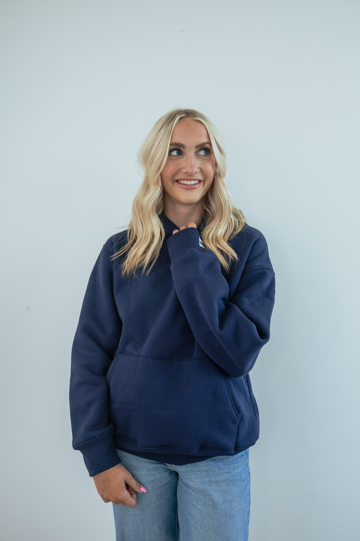 NAVY BLANKET LINED HOODIE
